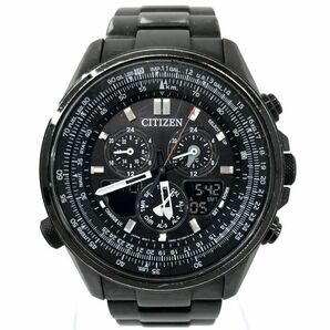 CITIZEN シチズン Eco-Drive エコドライブ 腕時計 JR3174-50E ソーラー アナデジ ラウンド クロノグラフ ブラック コレクション 動作確認済の画像2