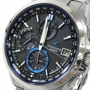 美品 CASIO カシオ OCEANUS オシアナス 腕時計 OCW-T2600-1A 電波ソーラー タフソーラー マルチバンド6 チタン クロノグラフ ブルー 動作OK