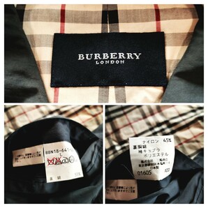 BURBERRY LONDON ⑤【大人の王道コート】バーバリーロンドン ステンカラーコート アウター ノバチェック グレー ロング丈 日本製 軽量 春秋の画像6