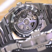 本物 新品 TISSOT PRX オートマティック クロノグラフ シースルーバック メンズウォッチ 男性用自動巻腕時計 保存箱 ギャラ 冊子付 ティソ_画像7