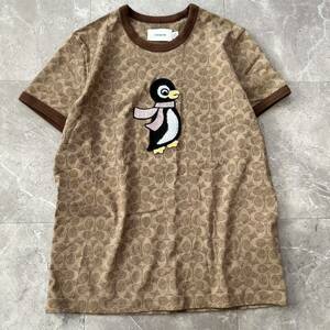 COACH コーチ シグネチャー カットソー 総柄 Tシャツ ペンギン刺繍