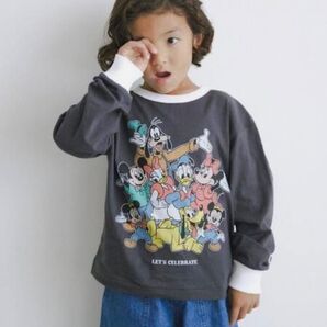 ユナイテッドアローズ グリーンレーベル ラッセルアスレティック キッズ ディズニー 100周年 長袖 Tシャツ