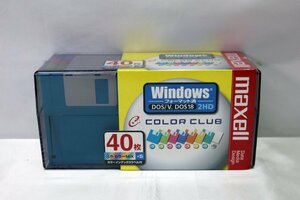 □未開封品□maxell　3.5型フロッピーディスク　2HD　MFHD18CC.40P　COLOR CLUB　40枚　8色カラーMIX×5（30224013001767WY）