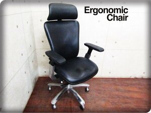 ■Ergonomic Chair/エルゴノミックチェア/高級/人間工学/アルミポリッシュ/ヘッドレスト/スタイリッシュ/デスクチェア/25万/smm8904k