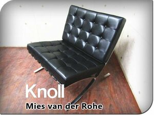  exhibition goods /Knoll/ top class /mi-s fan Dell low e/Barcelona Chair/ Barcelona chair / black total leather / designer's modern /1 seater . sofa /125 ten thousand /eee5799k