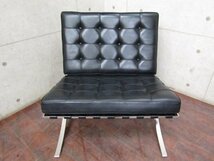 展示品/Knoll/最高級/ミースファンデルローエ/Barcelona Chair/バルセロナチェア/黒総革/デザイナーズモダン/1人掛けソファ/125万/eee5801k_画像3