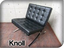 展示品/Knoll/最高級/ミースファンデルローエ/Barcelona Chair/バルセロナチェア/黒総革/デザイナーズモダン/1人掛けソファ/125万/eee5802k_画像1