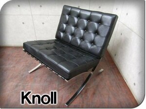  exhibition goods /Knoll/ top class /mi-s fan Dell low e/Barcelona Chair/ Barcelona chair / black total leather / designer's modern /1 seater . sofa /125 ten thousand /eee5803k