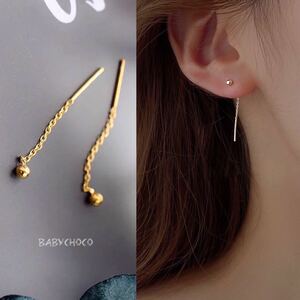  gold. small bead earrings 