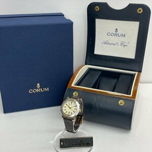 CORUM コルム アドミラルズカップ 39.130.21 V585 レディース腕時計 クォーツ コンビ デイト 社外バンド アイボリー文字盤 稼働品 箱 美品