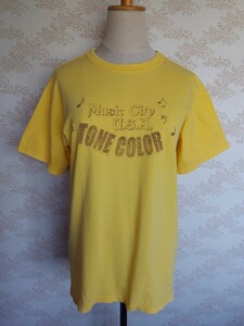 Tシャツ vintage ヴィンテージ 古着 tee イエロー 黄色 ビンテージ 古着Tシャツ vintagetシャツ vintagetee 音楽 ミュージック 38 USA