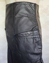 レザースカート vintage ヴィンテージ ビンテージ 古着 レザー スカート ブラック 黒 フリルスカート フリル 牛革 skirt leather 膝丈_画像8