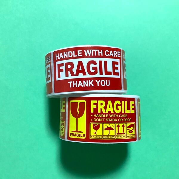 海外　ロールシール　2個セット　フラジール　ケアシール　FRAGILE