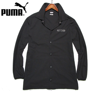 【プーマ】 胸ロゴ　コーチジャケット　ウィンドジャケット　サイズXL　ブラック　裾紐　PUMA　プーマジャパン