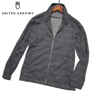 【ユナイテッドアローズ】 グレンチェック　ジップジャケット （M） チャコール　春物　A DAY IN THE LIFE UNITED ARROWS