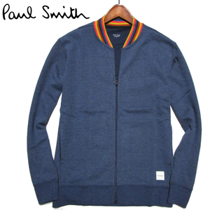 新品 【ポールスミス】 ヘリンボーン　トラックジャケット　ネイビー系ブルー　ジップブルゾン　サイズM　Paul Smith LOUNGEWEAR