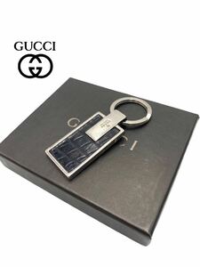  Gucci brand silver key ring black ko type pushed . small articles men's lady's box attaching 