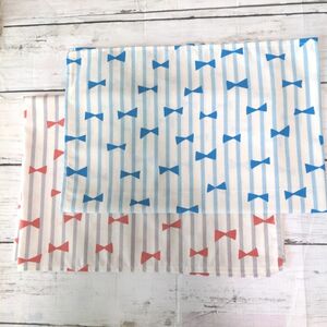 ハンドメイド　ランチョンマット　りぼん　40×60　ピンク　水色　2枚セット入園入学準備