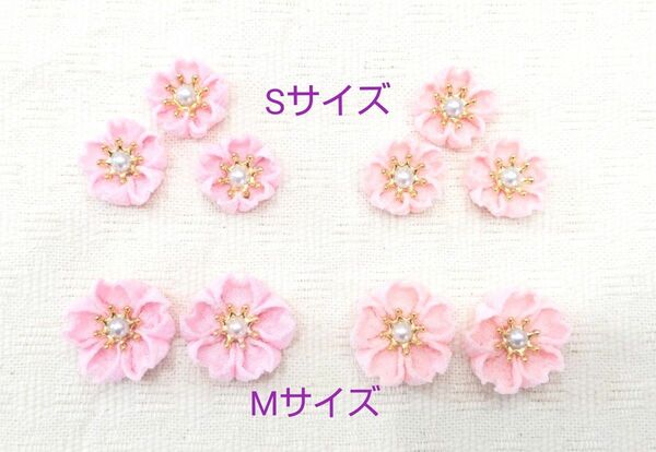 桜のお花パーツS、M 6 小物インテリア つまみ細工