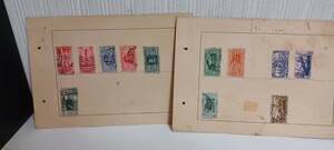 古切手 シート2枚】 イタリアからの消印 1934年ごろ？詳細不明 偉人シリーズ