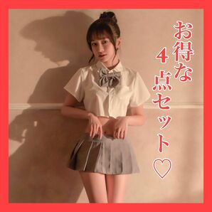 制服 セーラー服 ブレザー コスプレ コスチューム セクシー 学生服 女子高生 グレー ミニスカート りぼん かわいい 大人気