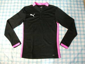  Puma защищающий от холода половина Zip рубашка чёрный розовый M прекрасный товар 