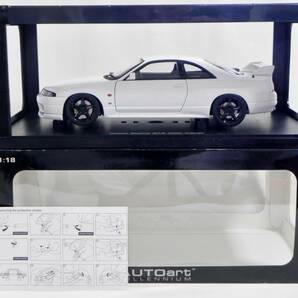 オートアート 1/18 日産 スカイライン GT-R R33 Vspec ホワイト NISMO LM GT4 ホイールカスタムの画像9