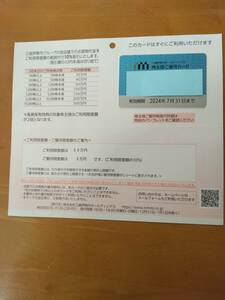 三越伊勢丹 株主優待カード 10%割引 限度額30万円