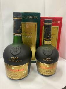 #4012 2本セット　未開栓　COURVOISIER COGNAC VSOP クルボアジュ コニャック1Litre　750mm ブランデー ナポレオン グリーンボトル