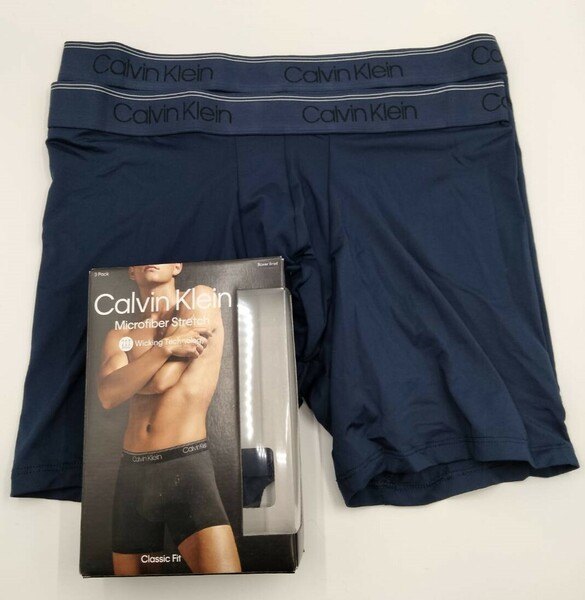 【Mサイズ】Calvin Klein(カルバンクライン) ボクサーパンツ ネイビー 2枚セット メンズボクサーパンツ 男性下着 NB2570
