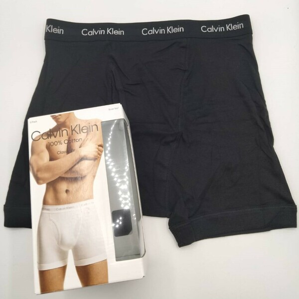 【Lサイズ】Calvin Klein(カルバンクライン) ボクサーブリーフ ブラック 1枚 100％コットン メンズボクサーパンツ 男性下着 NB1429