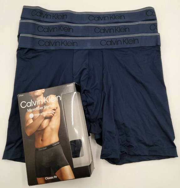 【Mサイズ】Calvin Klein(カルバンクライン) ボクサーパンツ ネイビー 3枚セット メンズボクサーパンツ 男性下着 NB2570