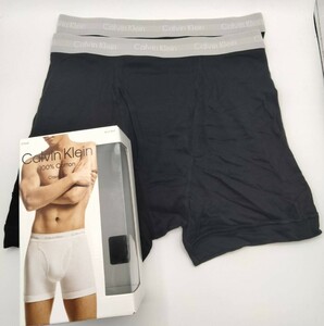 【Lサイズ】Calvin Klein(カルバンクライン) ボクサーブリーフ グレイ 2枚セット 100％コットン メンズボクサーパンツ 男性下着 NB1429