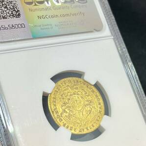 【入手困難品】 1700 ドイツ ニュルンベルク ラムダカット金貨 地球に乗る羊NGC AU58 エリザベス ウナとライオンコインではないの画像5