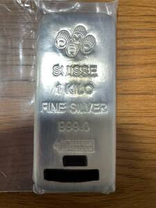 スイス　PAMP製シルバーバー　銀　銀地金　インゴット　１kg　シルバー　silver　純銀　999.9　1000g