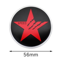 I スターSPEEDデザイン ホイール センターキャップ レッド 56ｍｍ 4枚セット アルミ製 カーステッカー センターキャップステッカー高耐久性_画像6