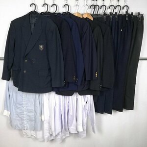 メンズ ブレザー 学生ズボン 夏ズボン1枚 シャツ 1円 中古 制服 学生服 裾野高校 知徳高校 三島南高校 森英恵 セット 詰合わせ 39CS-476 DF