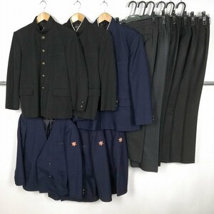 メンズ イートン 学ラン 学生服 学生ズボン 夏ズボン2枚 表に刺繍有 1円 中古 制服 学生服 大分西中学 セット 詰合わせ 39CS-470 DF