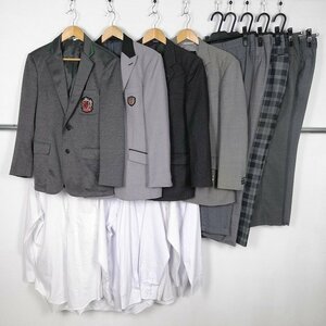 メンズ ブレザー 学生ズボン 夏ズボン1枚 シャツ 1円 中古 制服 学生服 静岡日本大学三島高校 セット 詰合わせ 39CS-469 DF