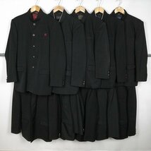 メンズ 学ラン 学生服 170A 175A 185A 無地 黒 1円 中古 制服 学生服 10枚 セット 詰合わせ 39CS-490 DF_画像1