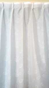 新品 防炎エコミラーレースカーテン １００X１３３cm ２枚組 遮熱 断熱 ホワイト 葉
