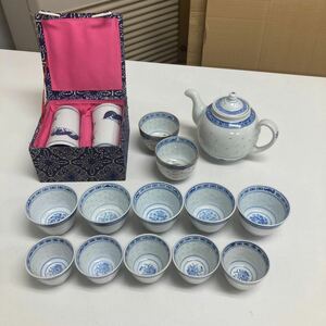 【送料無料】中国景徳鎮 急須 茶器 湯呑 まとめてセット 現状品