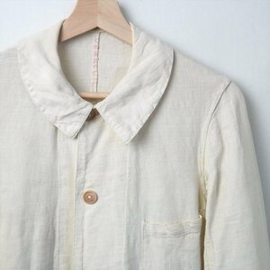 20s30s40s Vintage France linen marks lie coat natural white 