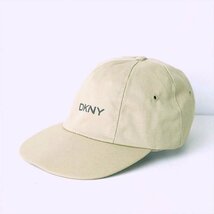 90s DKNY ダナキャランニューヨーク ロゴ キャップ チノツイル生地 ベージュ USA製_画像1