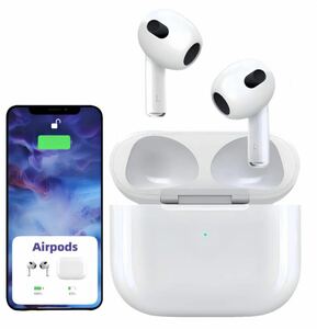 airpodsワイヤレスイヤホン Hi-Fi音質 イヤホン Bluetooth 5.3 ENCノイズキャンセリング イヤホン/自動ペアリング 瞬時接続 Siri ホワイト