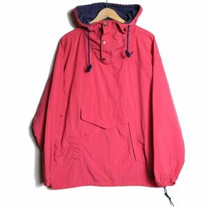 90's ギャップ GAP ナイロン アノラックパーカー (L) 濃ピンク×紺系 プルオーバー フード 90年代 旧タグ オールド 青タグ Y2K