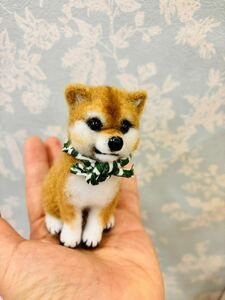 【定形外送料無料】小さな柴犬 犬 羊毛フェルト ハンドメイド ミニチュア ぬいぐるみ 置物 