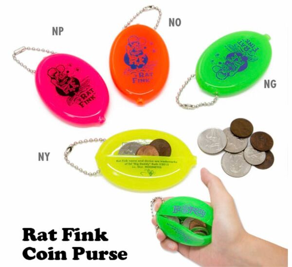 【新品／大人気】Rat Fink （ラットフィンク）ピンクコインパース　小銭入れ　アメカジ　コインケース