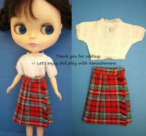 231* Vintage tami- Chan оригинал PLAID SKIRT tartan проверка наматывать юбка nia мята + дополнение блуза *sinti* Blythe тоже 