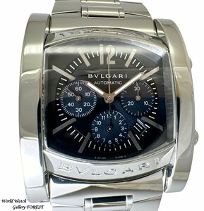 [Bvlgari Bvlgari ☆ Ashoma] AA44SCH использовал мужские часы -хронограф Автоматический военно -морской набор [Внешняя отделка ☆ Ранг]